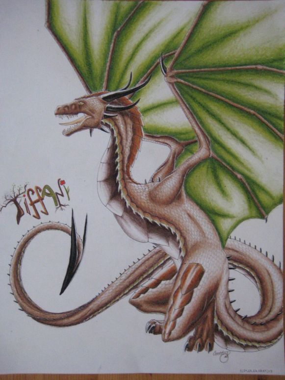 By Jade Dragon
Drew this before the white dragon, last pic of the actual school year.  The name was really fun to do...I'm actually pretty happy with this.
