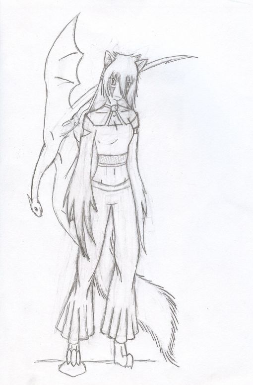 Bane Soceress Outfit - By Midnight Dire Wolf
So I'm trying a little bit different clothes style. I've read manga books saying that the more powerful characters should wear "provocative" clothing. I don't have many guy friends that I can trust to ask,"Hey, do you think she's hot?" Yeah... my solution: Dragnix.
