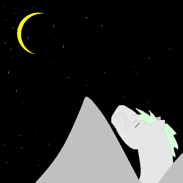By CatC
04/21/09
I had found this in my folder and had forgot about it. So anyways just a random dragon looking up at the moon. The stars all twinkling bright. I have to say i am very happy about the way that this picture turned out when looking at the dragon alone... this was the first time that I did this kind of pose both in drawing in general and on Paint. So anyways hope ya like it! :D
Keywords: Head