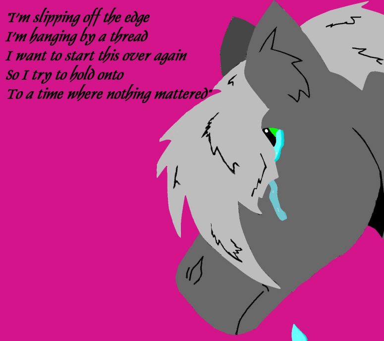 By CatC
06/30/09
Well this is the digital version of the blk and wht song pic. This was done on MS Paint. The lyrics are from the song 'Untitled' by Simple Plan. Hope ya like it
