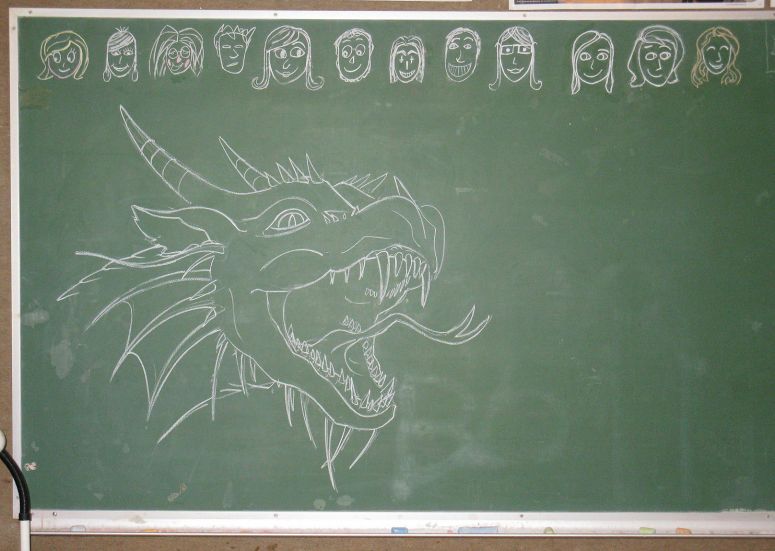 By Azdaracylius
I wanted to draw on the chalkboard. The picture is not from me, I found it on DA. I'm not really happy of what I've done with it, maybe the picture simply doesn't suit the board... I'll try to do another one, so if anyone have any idea of reference or picture to use as model, tell me!
Keywords: head