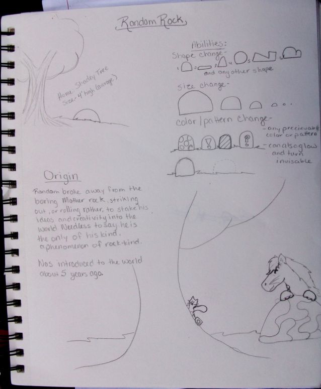 Random Rock Info sheet - By CatC
11/05/2010
This is a long over due info sheet on the infamous Random Rock. Also in the picture in the lower right hand side is my OC CatC the dragoncat and the camcorder squirrel.
