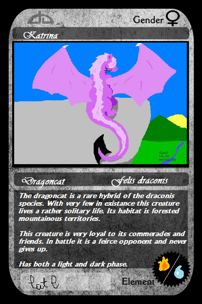 By CatC
06/03/2011
This is a dragoncat trading card =D I found the template on DA and it is (c) to Crystiacian.   


