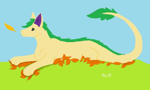 Autumn Fun WIP - By CatC
Fieulle my dragoncat sona's favorite thing is leaf pouncing. I just have to add the leaf chest marking and some more leaves.
