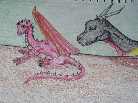 Baby Tiamat & Me - By Dragonness Wyverna
This is a pic dedicated to Bruce Coville after reading Jeremy Thatcher Dragon Hatcher ~ DW
