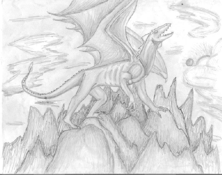 Ruth - By Delbin
This is one of the Pernese dragons from Anne McCaffrey's books. It's Ruth, the white dragon. I actually got his style from the book cover "All the Weyrs of Pern." Even though the pose is different, I tried to draw him in a similar way the cover one is. I realize that there are some mistakes in it. One of the front arms is fatter than the other. I didn't see it until it was too late. Please tell me what other errors there are. Hope you all like it.
