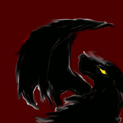 Dragon Wolf of Shadow - By Nighthawk
The wolf of shadow blinks while his wing steadily moves.
