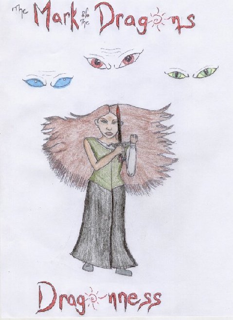 The Mark of the Dragons - By Dragonness Wyverna
Meet Ji and Wyvern, the black, 3 headed Imperial Dragon.  This is the cover to one of my books.
Keywords: Eye