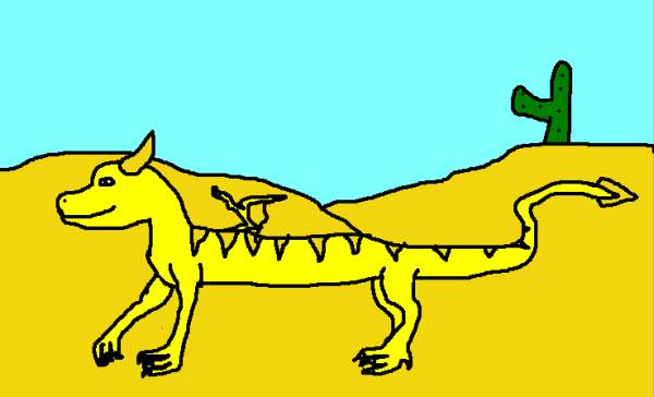 Desert Dragon - By Draco
This is a drawing of a dessert dragon sunning herself on the sand. I think i could've done the head better.
Keywords: Digital