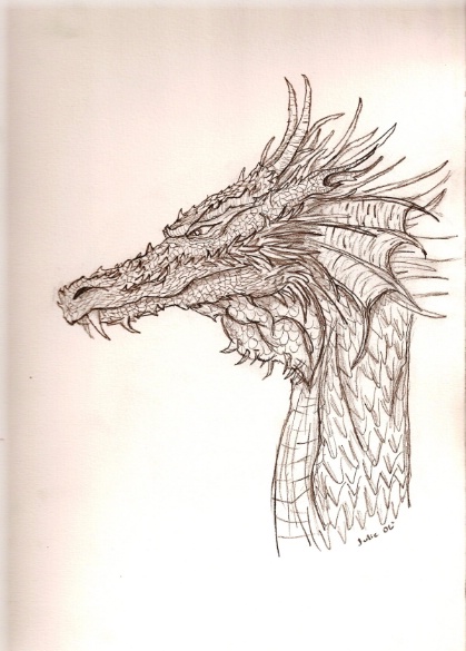 The Golden Dragon in B&W - By i_heart_dragons
Most of you will probably recognize this dragon, it is one of Ciruelo's; The Golden Dragon. I know a referenced drawing isn't as great as an original, but I wanted to show you my all-time favorite drawing.
