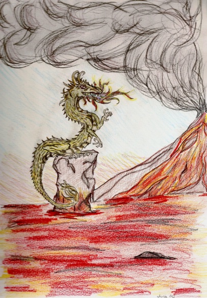 Fire - By i_heart_dragons
This was the best dragon I drew in a series I had done of the five elements.


