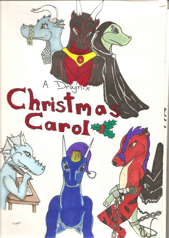 A Dragnix Christmas Carol - By Dragonness Wyverna
This pic is fondly dedicated to Fireheart ^_^ Hold in there!  Cast of characters include: Fireheart as Scrooge, Mars as Jacob Marley, Jenu as Bob Cratchett, Babydrgn as The Ghost of Christmas Past, Dragonness as The Ghost of Christmas Present, and Kelsey as The Ghost of Chrismtas Future.  This is my Xmas present to everyone on Dragnix! Merry Christmas!
