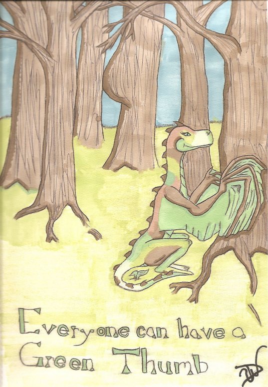 Everyone Can Have a Green Thumb 2 - Dragonness Wyverna
A Dragonspice cameo!!! :-D  Hopes she likes it. This is pic 2 of 2 of the poster pics, so, enjoy peeps!

