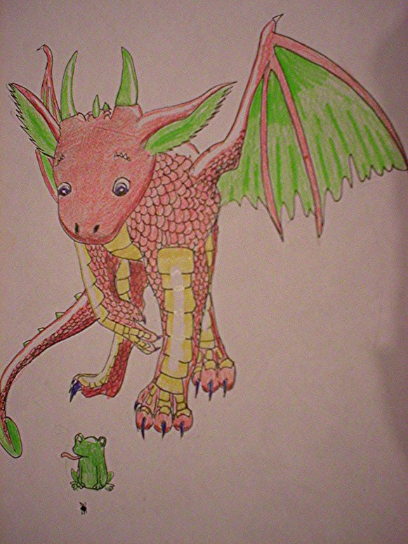 By Dragonfire
Baby dwagon found a froggy and a fly!! SQEEEEE!!!
CUTE!
