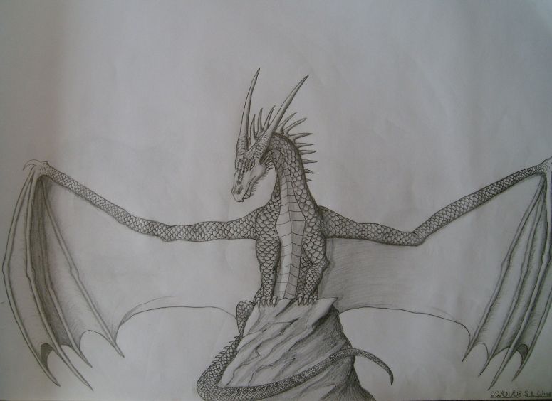 Dragon on Rock - By Samantha77
