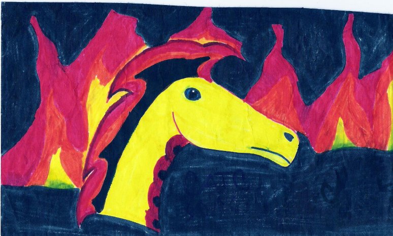 Fire Dragon - By CatC
I drew this one on the last day of art class. I used markers to draw and color it.
Keywords: Head