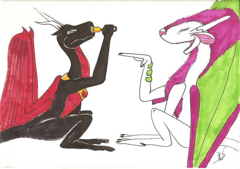 Dragons in the Bell Choir - By Dragonness Wyverna
Dragonness: How does this thing work?!?!?!
WildLamb: ROFL!!!
