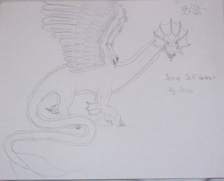 Self Portrait - By Jenu
Finally a self portrait! I personally am very proud of this picture, and someday, when I can color properly, I shall color it! :)
