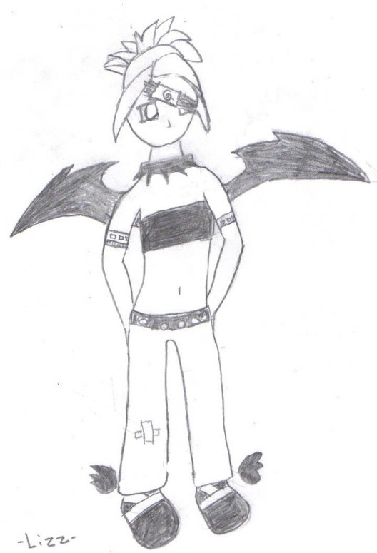 A crappy drawing of my avatar (Gaia Online) - By Lizzigator
I've been drawing peoples alot. O: I hope you guys like it. I know it looks cruddy, but whatever. Practice makes perfect! ^^
Keywords: Anthropomorphic