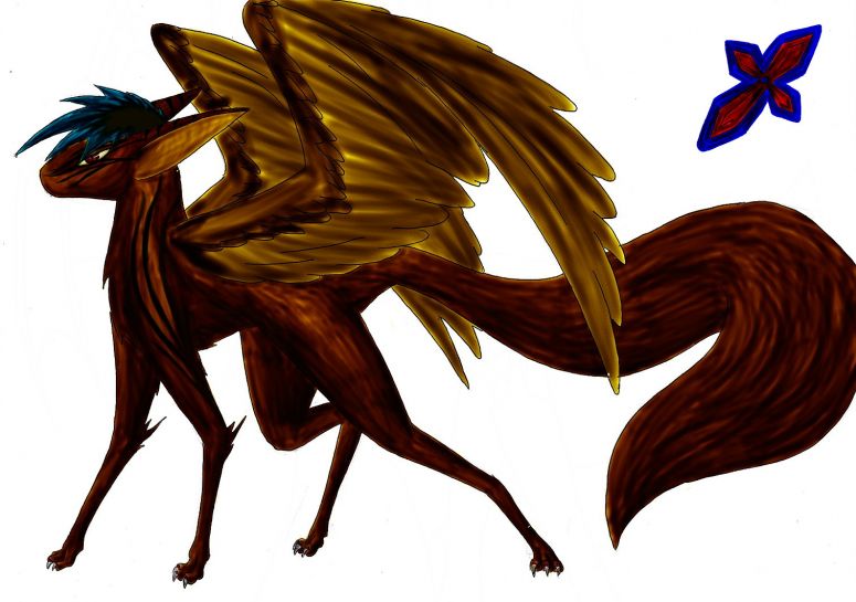 By Silveera
This is my entry for Jewel’s comp on Deviantart. 
His name is Lydan (lie-dan) Deatheyes, he is the same species as my Fursonas Sylence and Maehem, they’re called Spirit Foxes. There are six spirit-foxes in total
Lymelaa = Air
Sylence = Fire
Maehem = Light 
Lydan = Earth
Sythe = Water
Madron = Shadow

