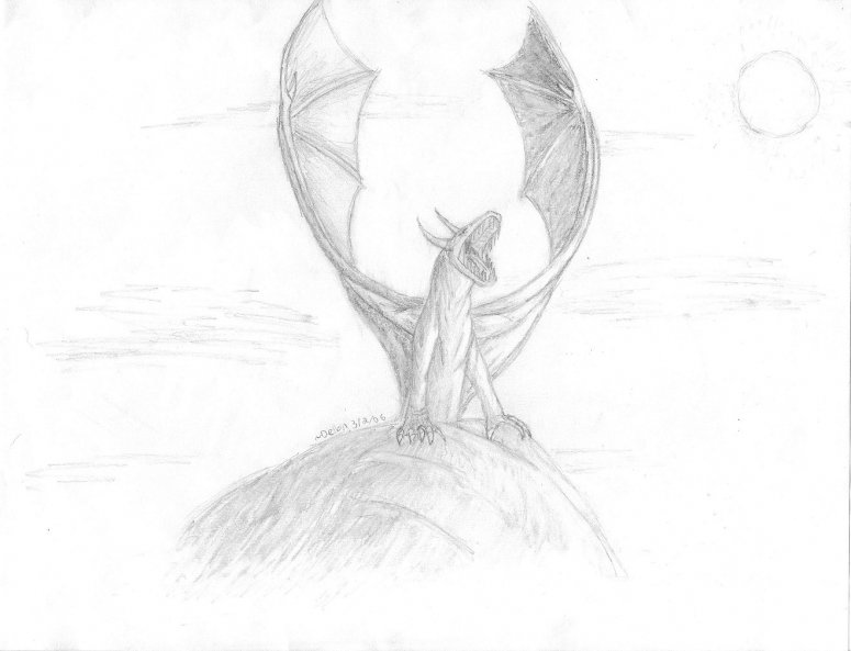 Taking Flight - By Delbin
A dragon getting ready to take flight. 
