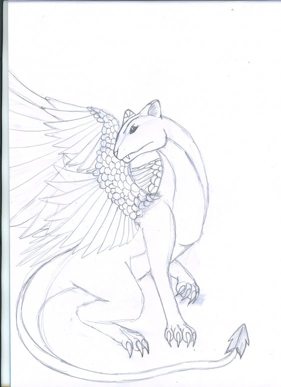 Ninda - By Silveera
This is my drat form, it is about the size of a large wolf.
