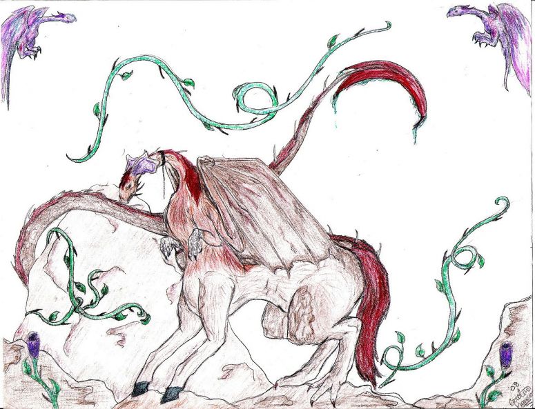 Zap - By JeweloftheSea
This was originally a doodle but I decided to complete the drawing. I think it came out pretty good. It was meant to be a complete, flowing creature rather than appearing "pasted" together.
