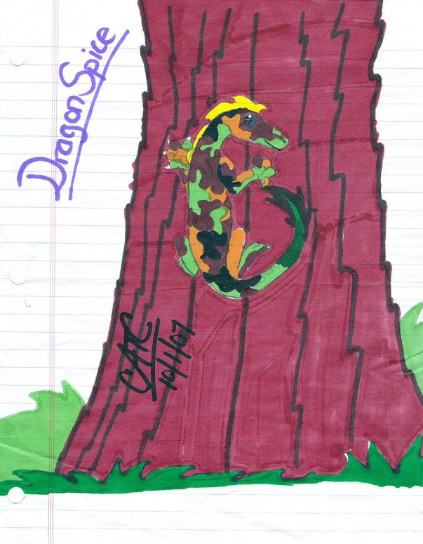 Dragonspice in cute lizard form portrait - By CatC
10/1/07
