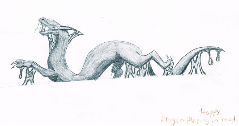 By Dragonfire
Just a happy dragon playing in mud. Nothin' better than mud.
Keywords: Sea-serpent