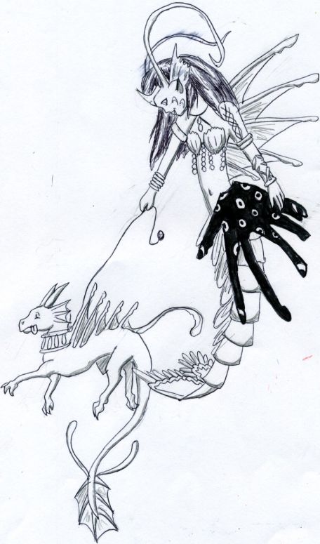 By Dragonfire
A mermaid with her pet sea dragon.
