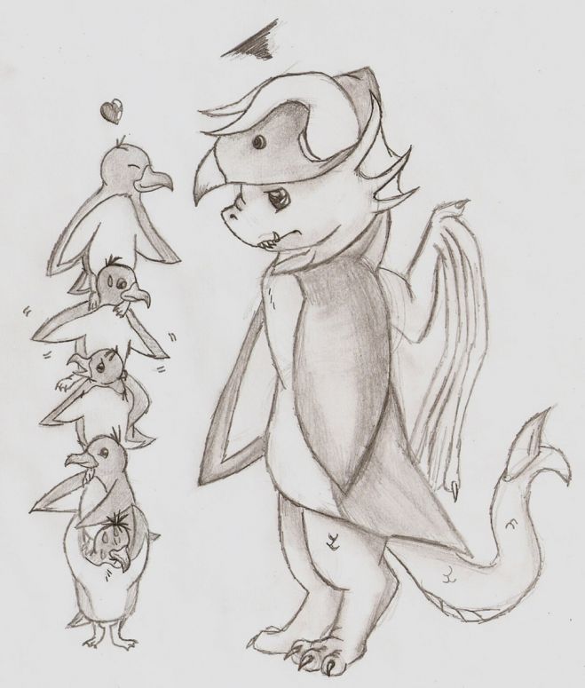 Dress up Babydrgn (5) - By Shayna
Guardian wanted to see Babydrgn dressed as a penguin. Very insulting to dragon kind I think, but hey.... whatever.
