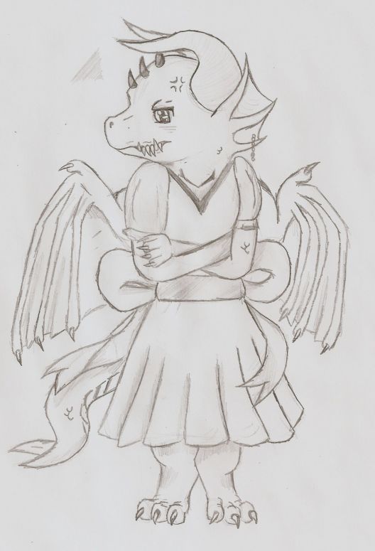 Dress up Babydrgn (3) - By Shayna
I've always wanted to put her in a dress. So I drew the lamest one I could! >:3 I love to torture her. WHAT DO YOU WANT TO SEE BABYD DRESSED AS?
Keywords: Anthropomorphic