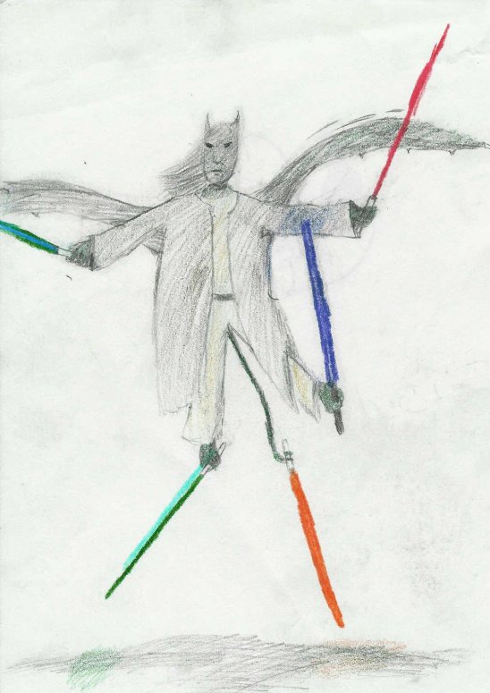 Showoff - By Silentiea
This is my drawing, Showoff. He is a half dragon half human Jedi who is taking advantage of his many prehensile limbs.
Keywords: Anthropomorphic