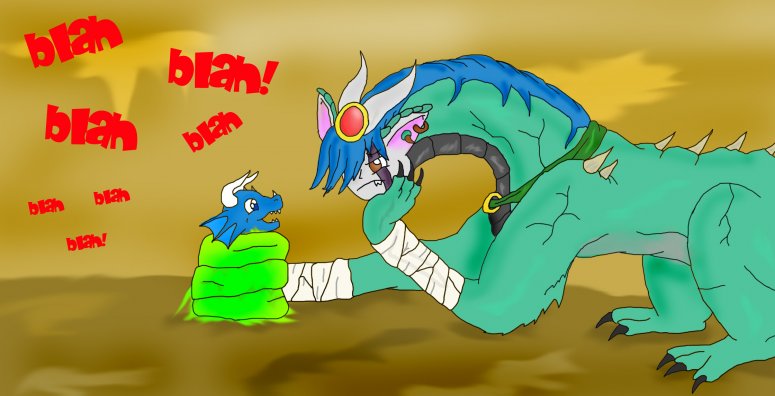 By babydrgn
I was bored and thought i'd try to draw tlorigo again....and i failed then i only made it worse by photoshoping it.....ahhwellll here it is anyway.....poor tlorigo.

