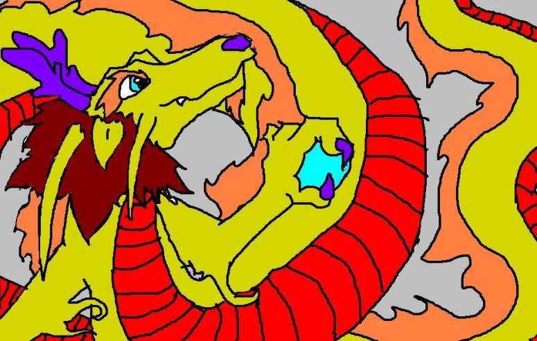 Yellow Eastern Dragon - By Sundance Alisems
A yellow Eastern dragon, simple as that! It came out quite well, for computer art, and the colors are quite nice... Although the coiling is a tad confusing and there is no shading... But I love it!
