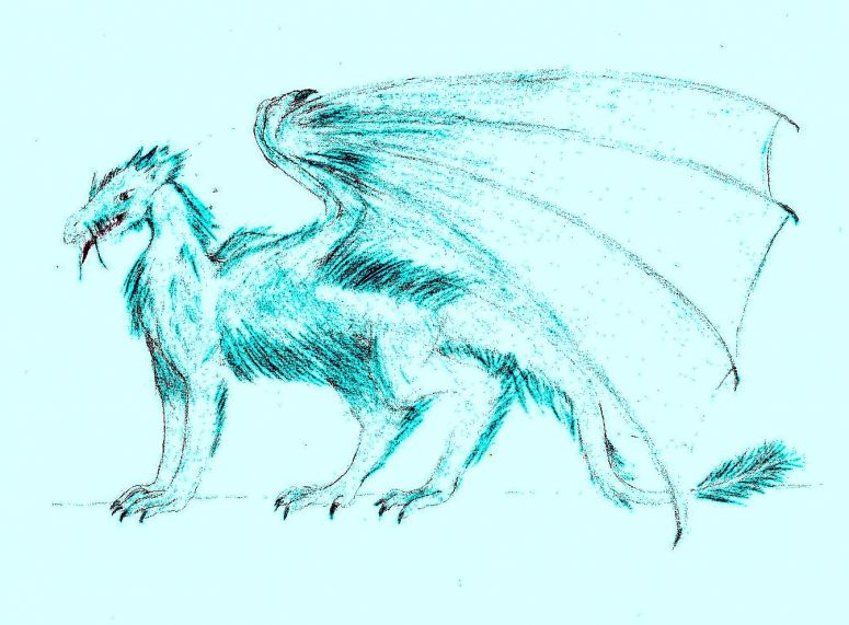 By JeweloftheSea
Yay, a Glacier/Ice dragon! Its my first attempt at drawing an ice dragon. And, the fur is supposed to be like that. She can freeze them into hard little pointy spikes as a self-defense and she has her own fighting technique.

Medium: Mechanical and colored pencils.
