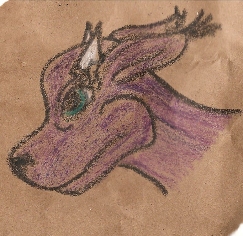 By Dragonness Wyverna
drawn on brown paper with cheap-o crayons
Keywords: Head