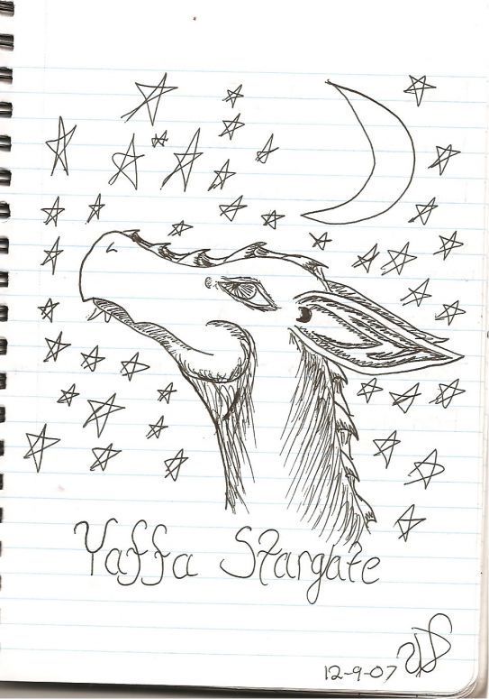 Yaffa Stargate - By Dragonness Wyverna
Here is her bio that I took the time to dream up
Name: Yaffa Stargate
Profession: Worlds Traveler
Homeworld: Worthana
Special Abilities: Is able to create portals into ANY world ever created, no matter the restrictions
Element: Water/Ice
Theme Song: Oh Starry Night - Sailor Moon
Keywords: Head