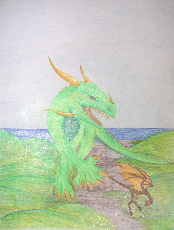 Hunting Drake - By Silveera
This is a random picture of a Drake chasing a baby wyvern, aka Lunch.
